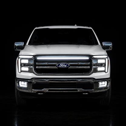2024-2025 Ford F150 Lariat LED Grille Light Kit – White DRL Strip, IP67, Plug-and-Play Ready