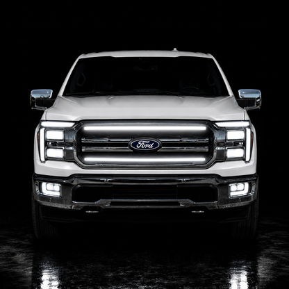 2024-2025 Ford F150 Lariat LED Grille Light Kit – White DRL Strip, IP67, Plug-and-Play Ready