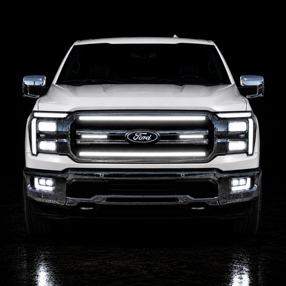 2024-2025 Ford F150 Lariat LED Grille Light Kit – White DRL Strip, IP67, Plug-and-Play Ready