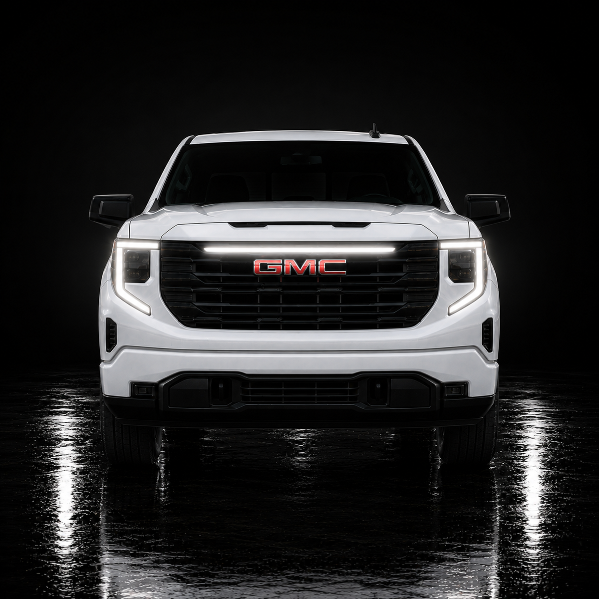 2024-2025 GMC Sierra 1500 LED Grille Light Kit – Elevation & SLE, White DRL Strip, IP67, Plug-and-Play Ready