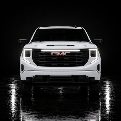 2024-2025 GMC Sierra 1500 LED Grille Light Kit – Elevation & SLE, White DRL Strip, IP67, Plug-and-Play Ready
