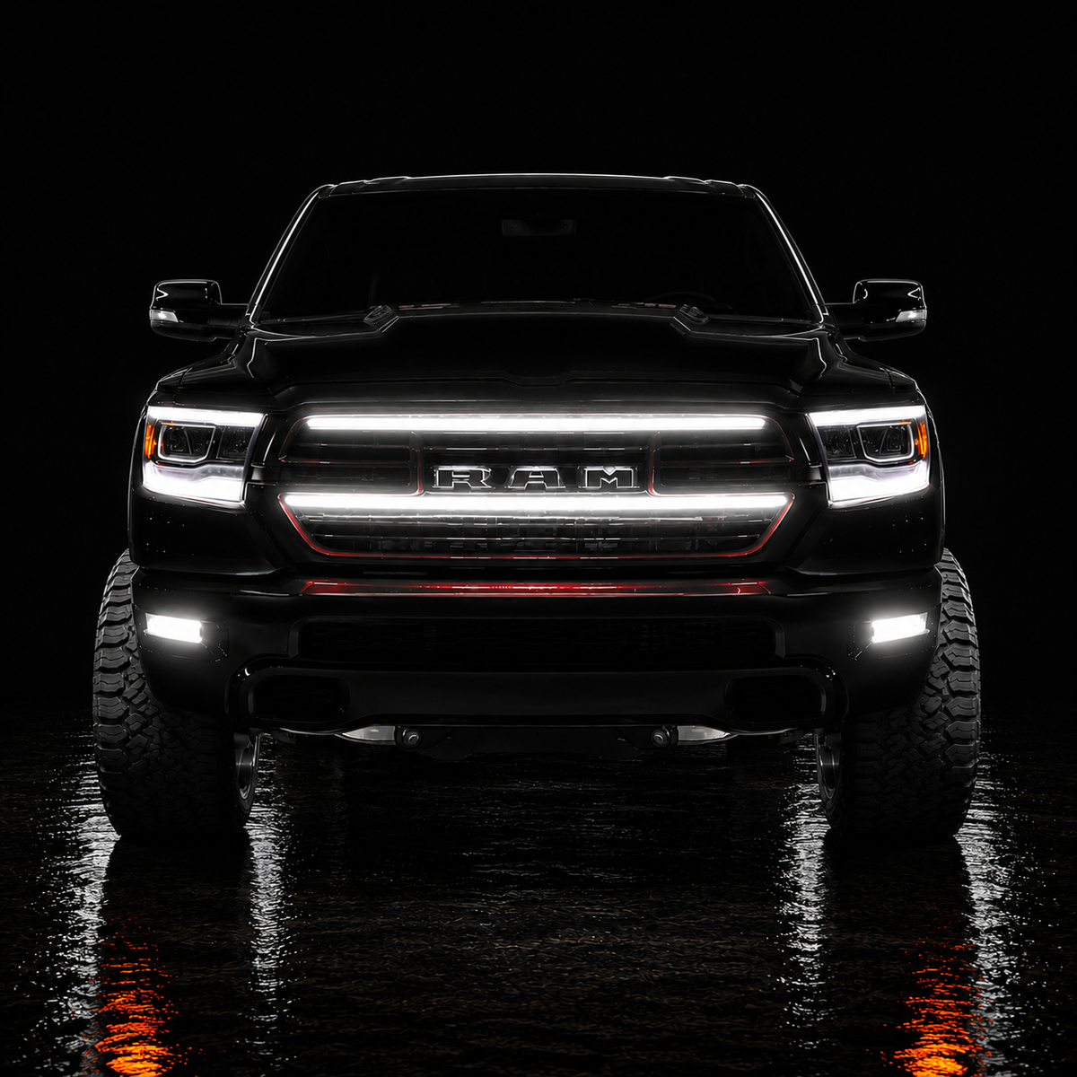 2019-2023 Ram 1500 Laramie (5th Gen) LED Grille Light Kit – IP67, Plug-and-Play Ready Accent Bar