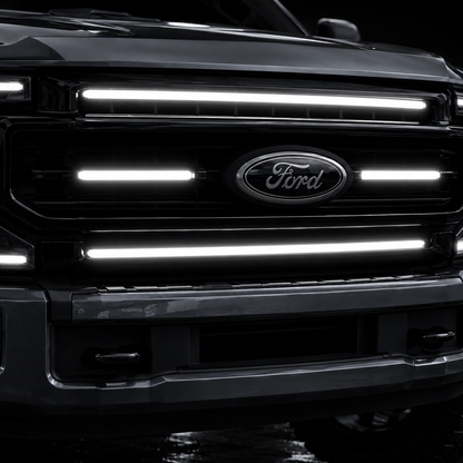 2020-2022 Ford F-250/F-350/F-450/F-550 Center LED Grille Light Kit – Set of 2 Bars, IP67, Plug-and-Play Ready