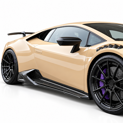 VOR Style Carbon Fiber Side Skirts for Lamborghini Huracan LP580 LP610
