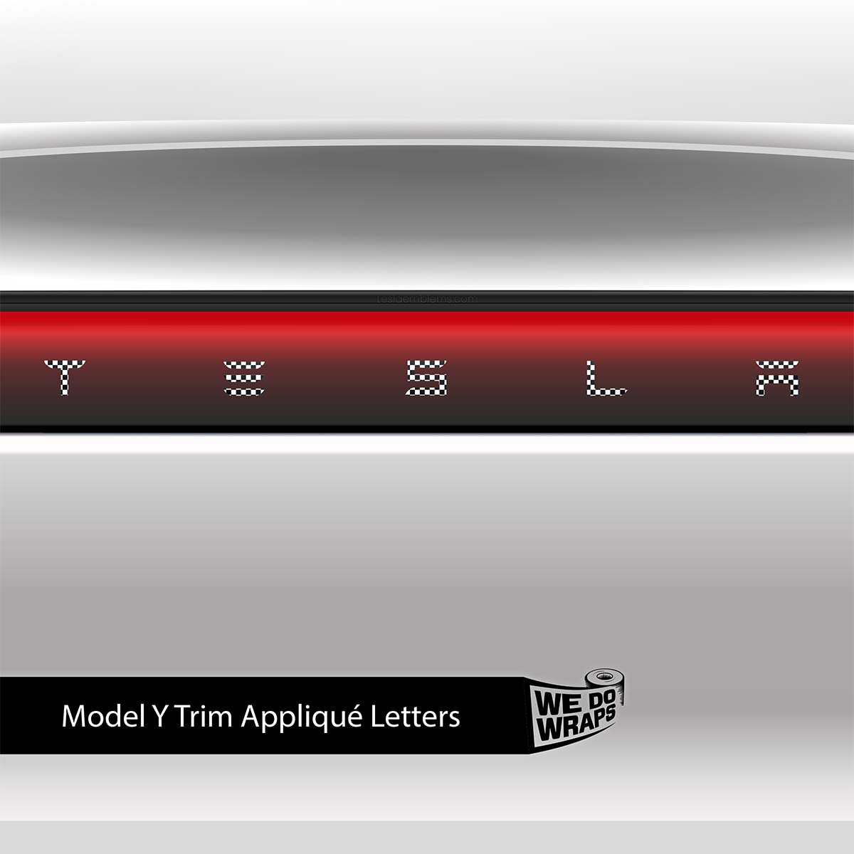 Checkered Tesla Emblem Decals (Front + Back) | Model Y