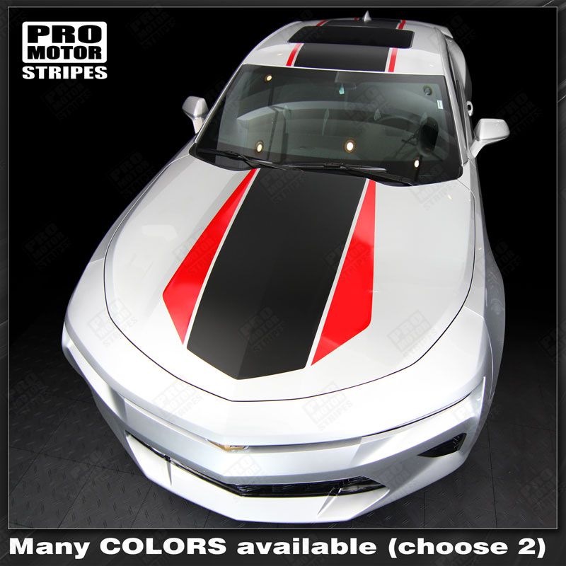 Chevrolet Camaro 2016-2024 (RS/LT) Over The Top Stripes Hood, Roof & Rear