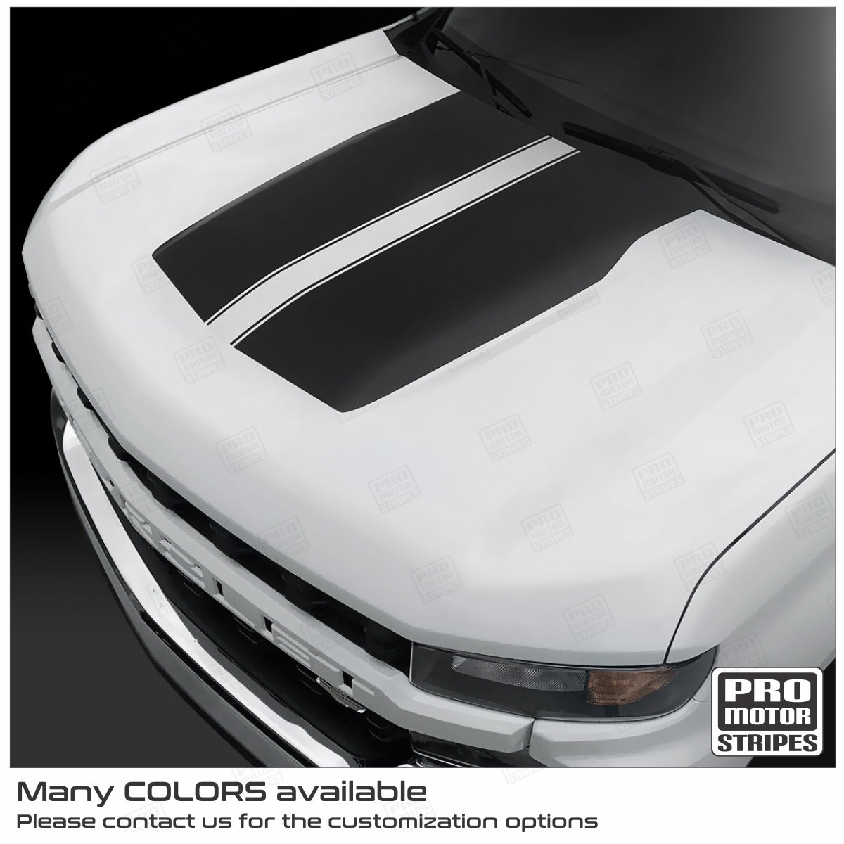 Chevrolet Silverado 2019-2026 Hood and Tailgate Stripes Decals
