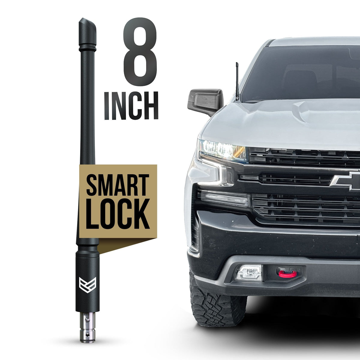 CHEVY & GMC RONIN SMARTLOCK™ SHORT FLEXIBLE ANTENNA 8 INCH (NEW!)