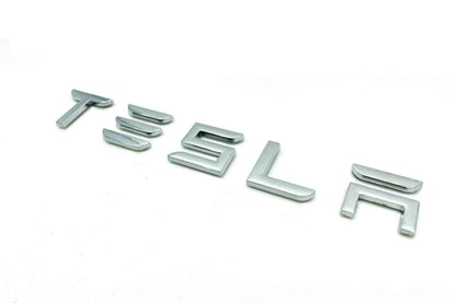 TESLA Letters Emblem - Chrome | Tesla Model Y & Model 3