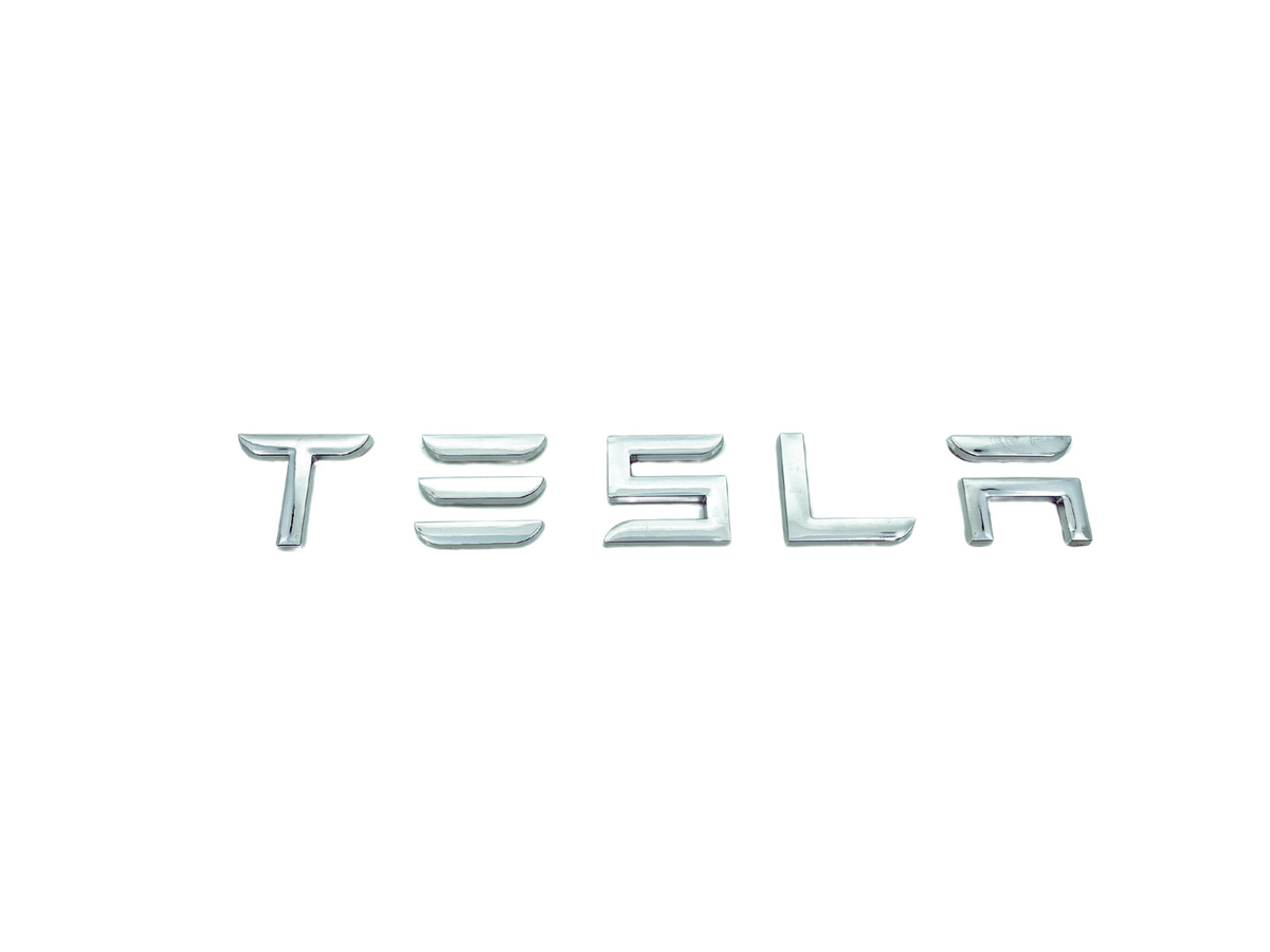 TESLA Letters Emblem - Chrome | Tesla Model Y & Model 3