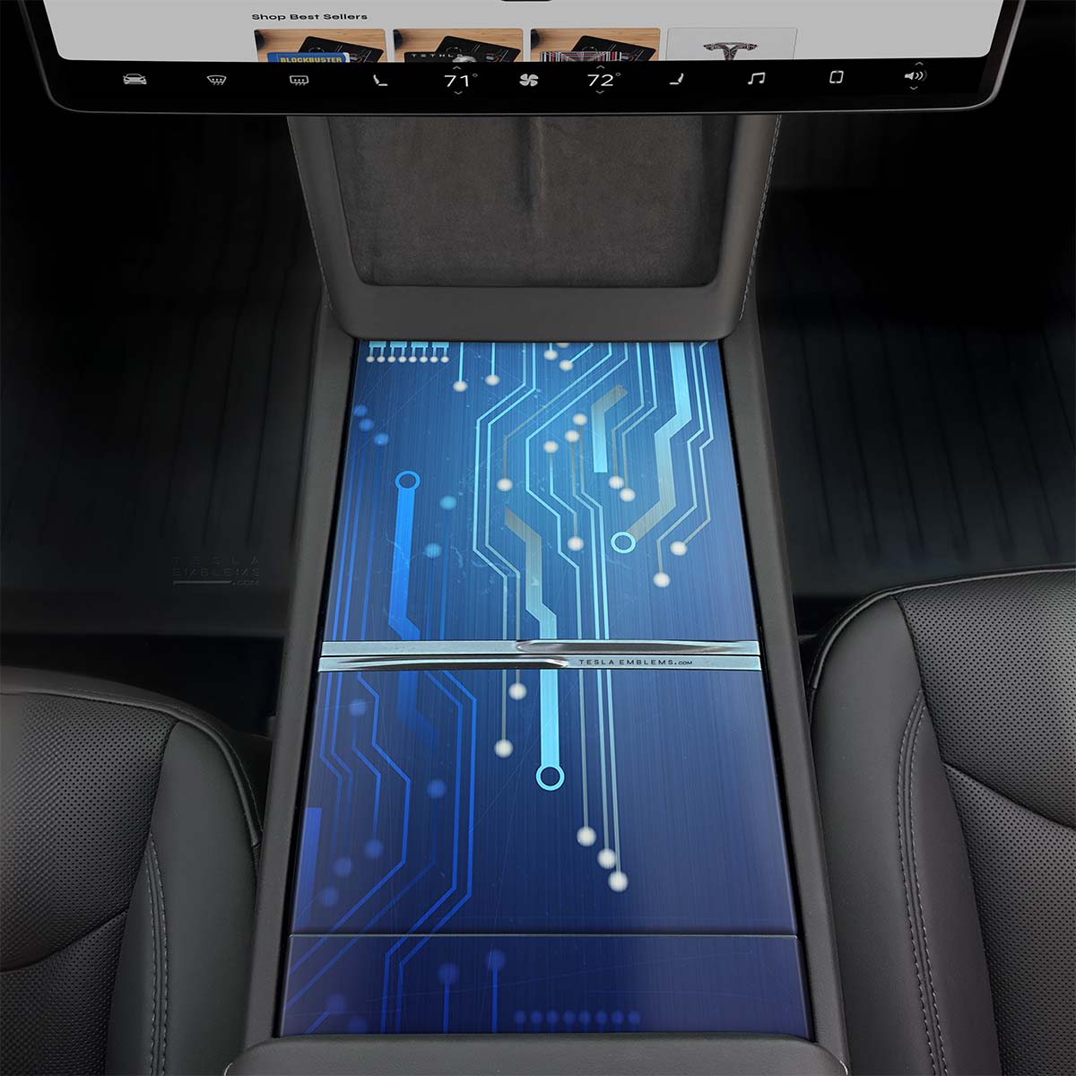 Circuit Blues | Tesla Center Console Wrap Kit | Model 3 '24-26 Refresh