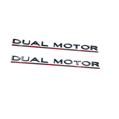 T Logo & Tesla Letters & Dual Motor Emblem Set | Tesla Model 3 & Model Y