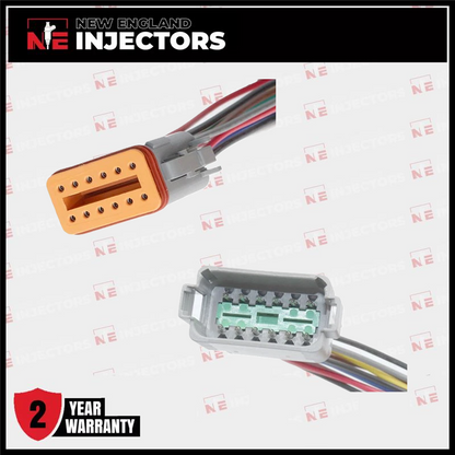 Deutsch DT 12 Pin Connector Kit Male & Female 18AWG 6" Pigtail Waterproof