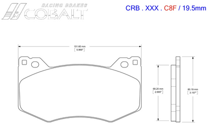Cobalt Brake Pads Corvette C8 Z51 Brake Pads (Front)