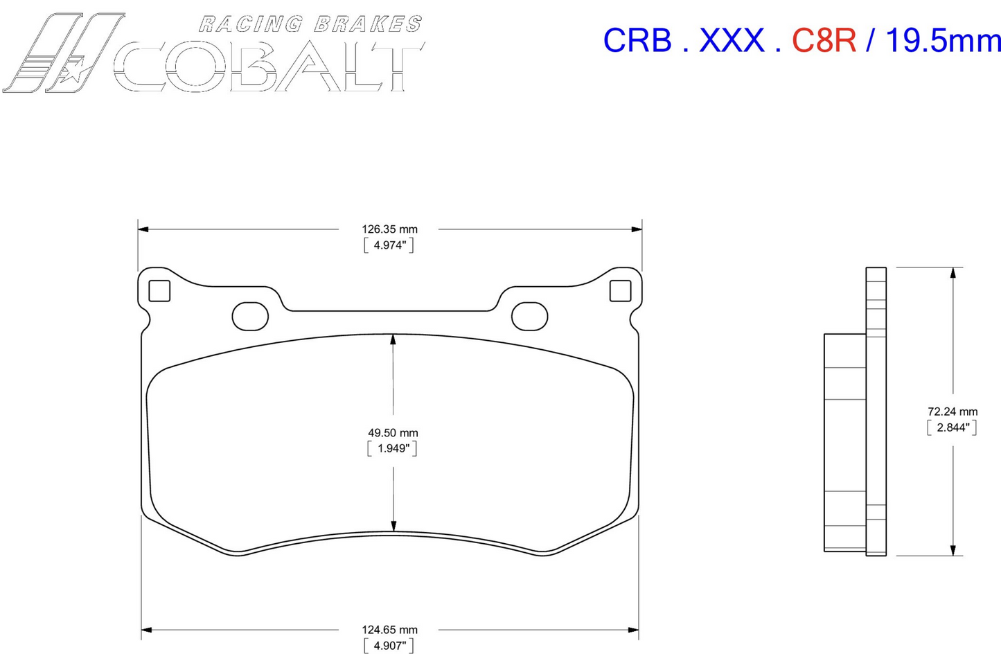 Cobalt Brake Pads Corvette C8 Z51 Brake Pads (Rear)