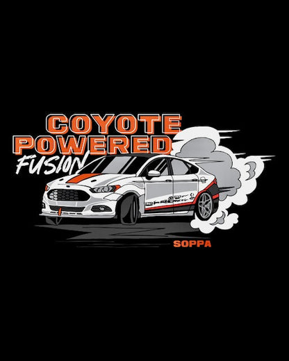 Coyote Powered Ford Fusion Black T-Shirt