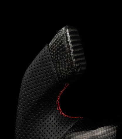 TESLA MODEL 3 / Y PERFORATED LEATHER KNIGHT RIDER GLOSS CARBON STEERING WHEEL