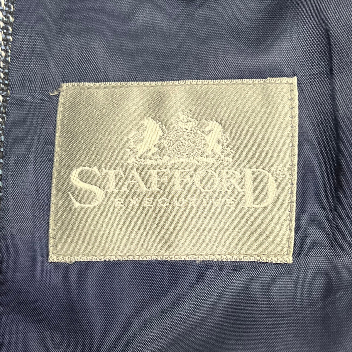 STAFFORD EXECUTIVE 100% Silk Blazer Salt & Pepper  Men's Sz 42R Blue/Black