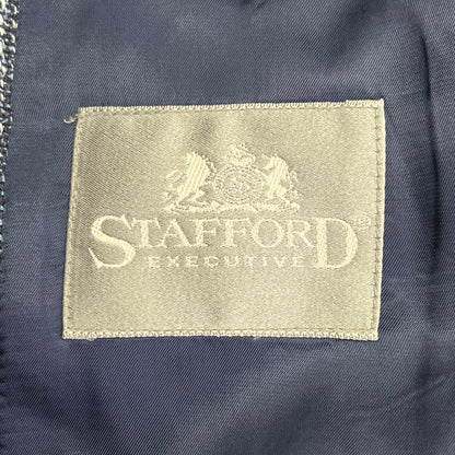 STAFFORD EXECUTIVE 100% Silk Blazer Salt & Pepper  Men's Sz 42R Blue/Black