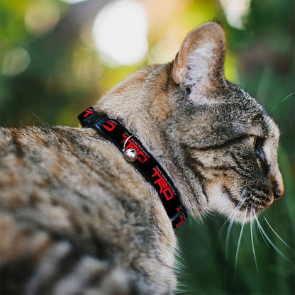 Breakaway Cat Collar with Bell - TOYOTA RACING DEVELOPMENT TRD Logo Black/White/Red