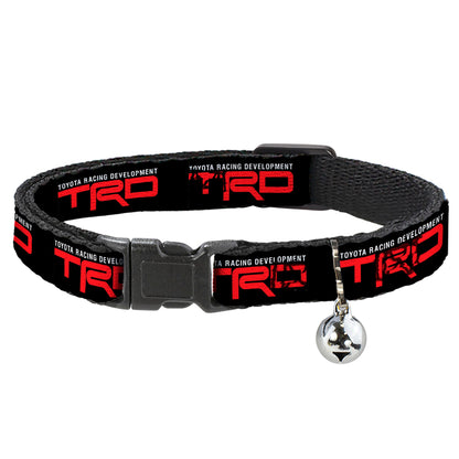 Breakaway Cat Collar with Bell - TOYOTA RACING DEVELOPMENT TRD Logo Black/White/Red