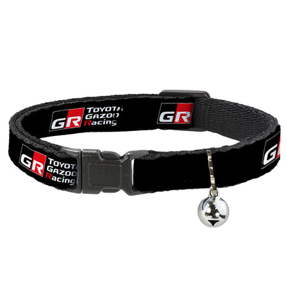 Breakaway Cat Collar with Bell - TOYOTA GAZOO RACING GR NORTH AMERICA Logo and Text Black/White/Red