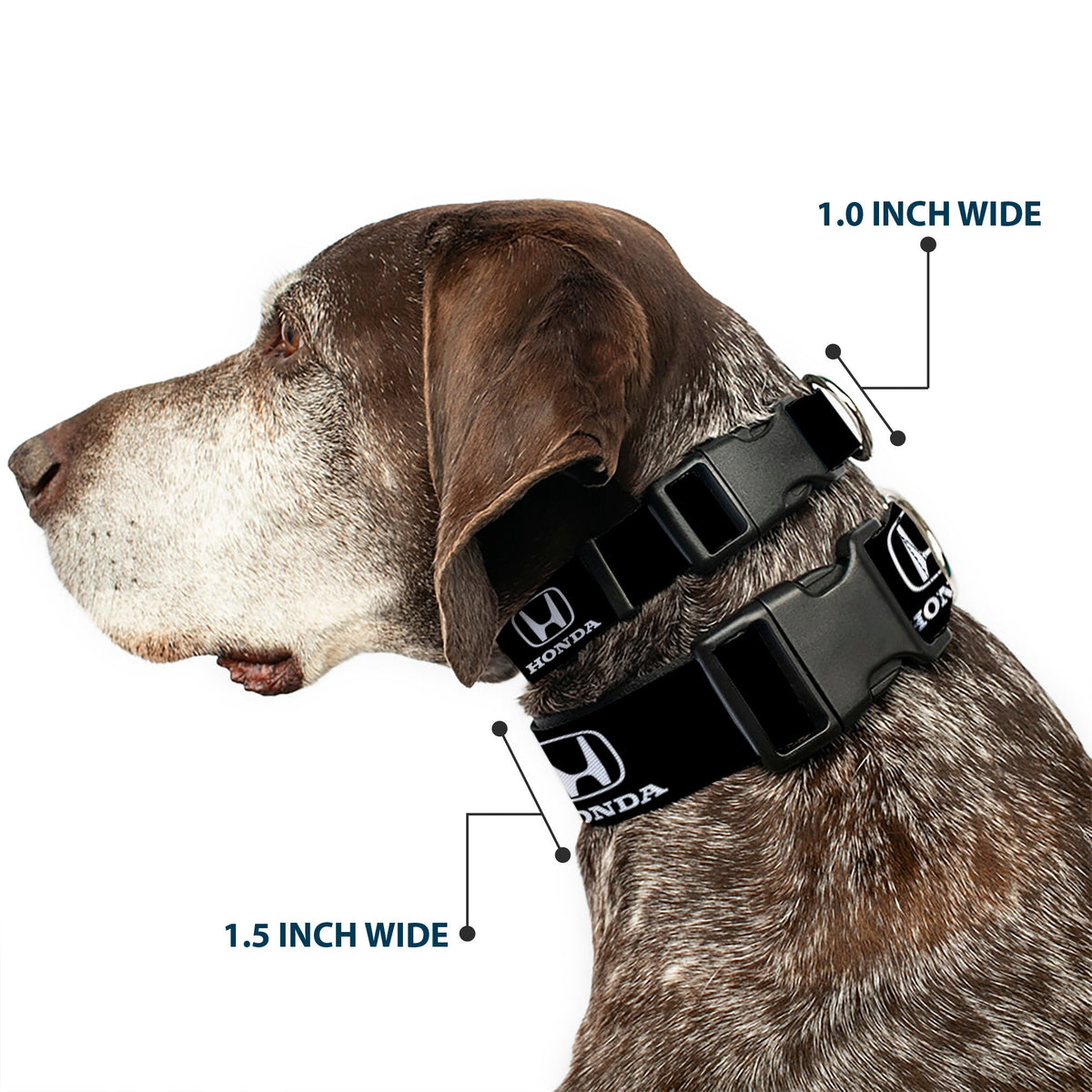 Plastic Clip Collar - Honda Logo Black/White