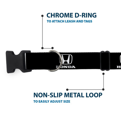 Plastic Clip Collar - Honda Logo Black/White