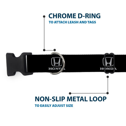 Plastic Clip Collar - Honda Logo Black/Silver