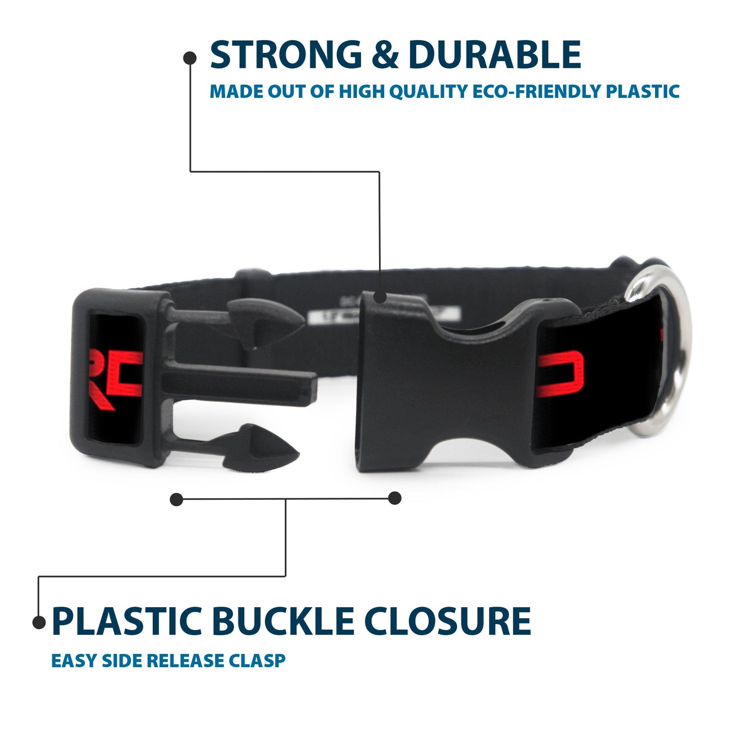 Plastic Clip Collar - Toyota Racing Development TRD Logo Black/Red