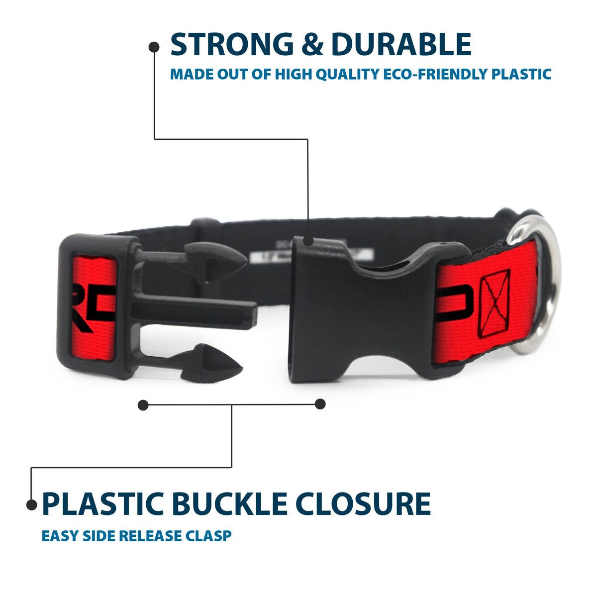 Plastic Clip Collar - Toyota Racing Development TRD Logo Red/Black