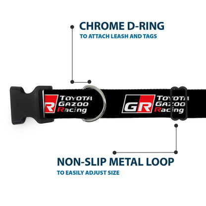 Plastic Clip Collar - TOYOTA GAZOO RACING GR NORTH AMERICA Logo and Text Black/White/Red
