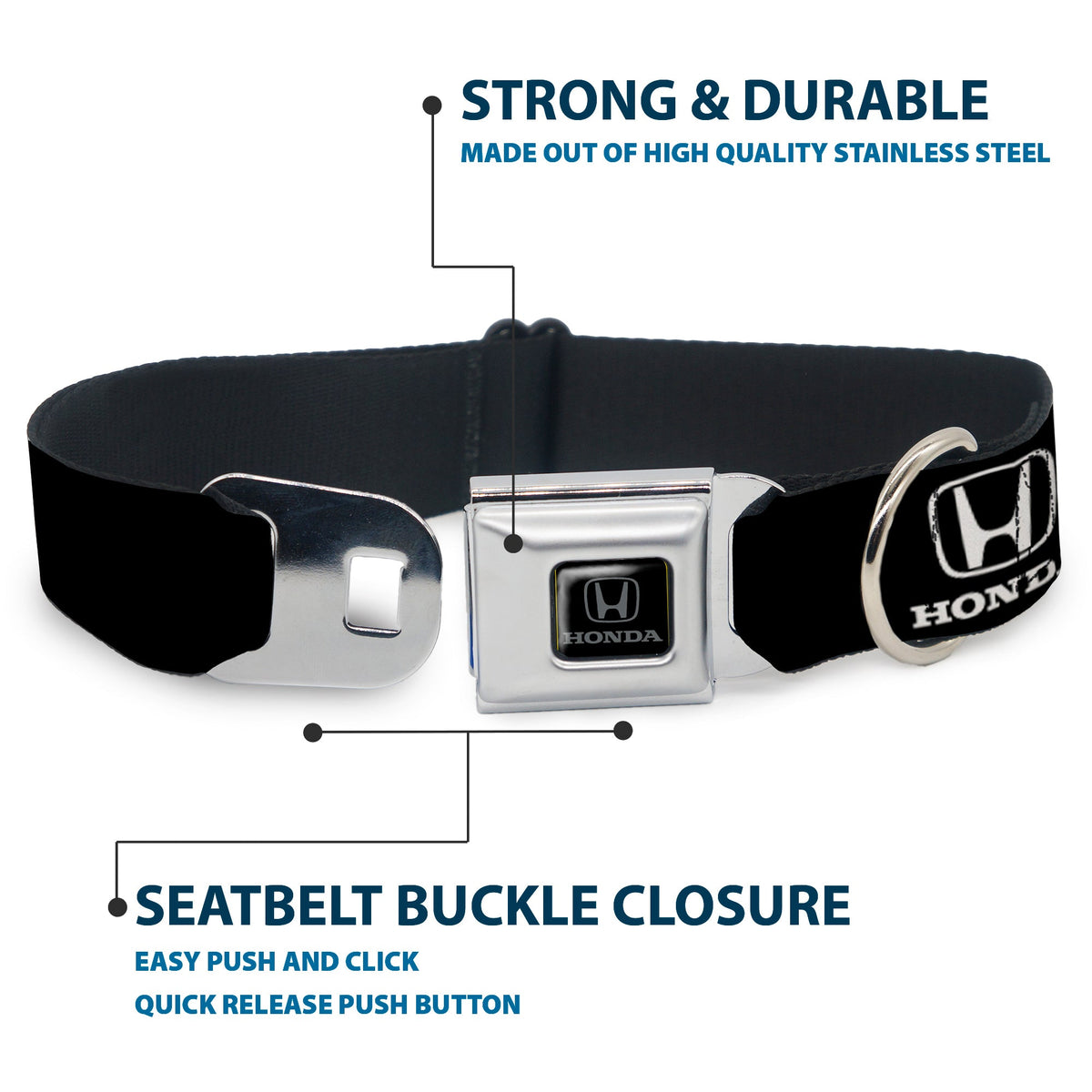 Honda Seatbelt Buckle Collar - Honda Logo Black/White