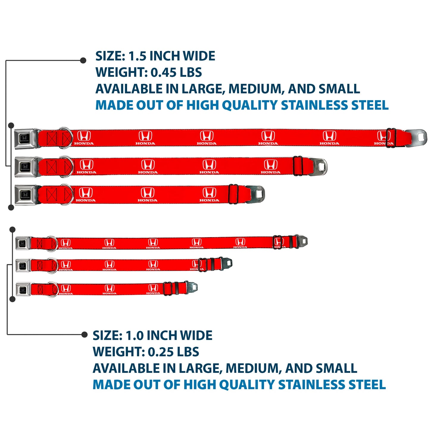 Honda Seatbelt Buckle Collar - Honda Logo Red/White