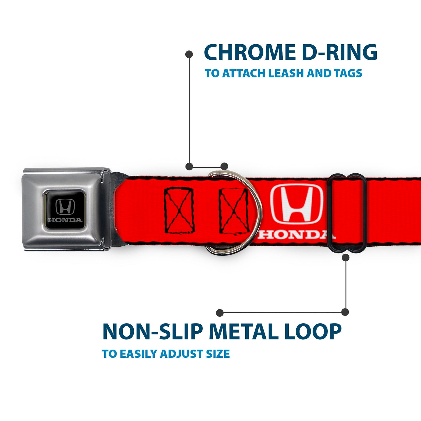 Honda Seatbelt Buckle Collar - Honda Logo Red/White