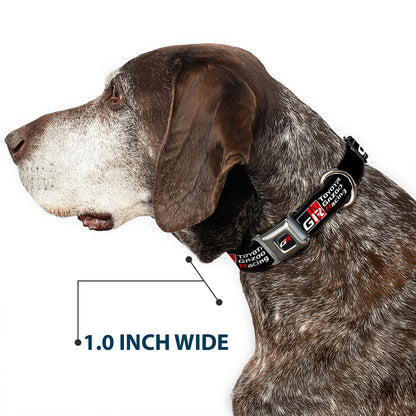 Toyota Gazoo Racing  GR Logo Full Color Black/White Red Seatbelt Buckle Collar - TOYOTA GAZOO RACING GR NORTH AMERICA Logo and Text Black/White/Red