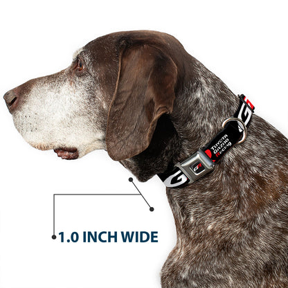 Toyota Gazoo Racing  GR Logo Full Color Black/White Red Seatbelt Buckle Collar - TOYOTA GAZOO RACING GR Logo and Text Black/White/Red