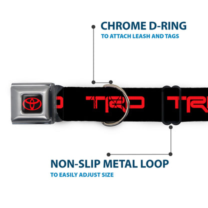 Toyota Logo Full Color Black/Red Seatbelt Buckle Collar - Toyota Racing Development TRD Logo Black/Red