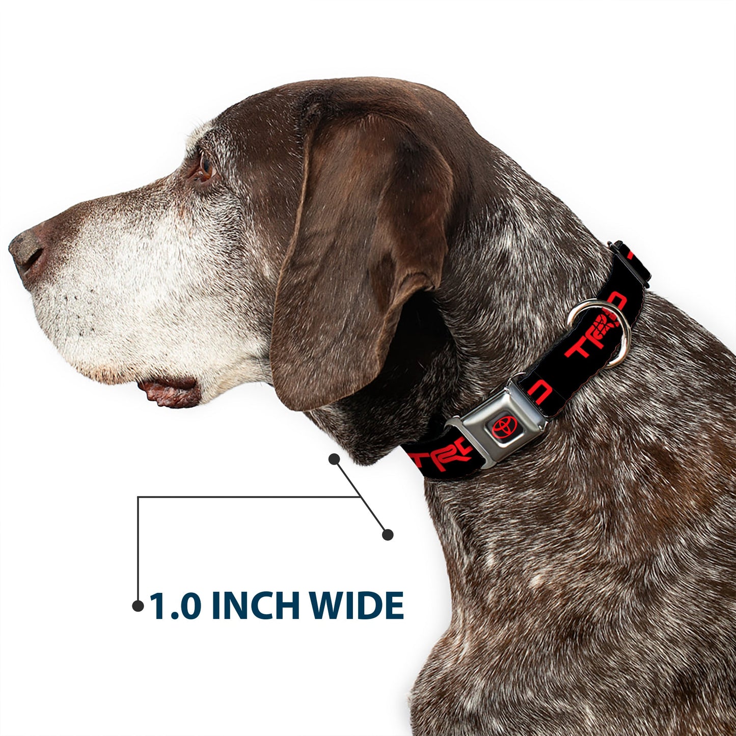 Toyota Logo Full Color Black/Red Seatbelt Buckle Collar - Toyota Racing Development TRD Logo Black/Red