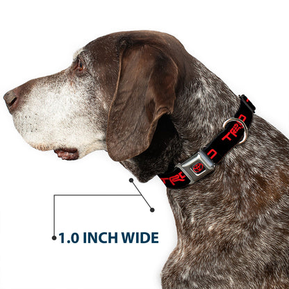 Toyota Logo Full Color Black/Red Seatbelt Buckle Collar - Toyota Racing Development TRD Logo Black/Red
