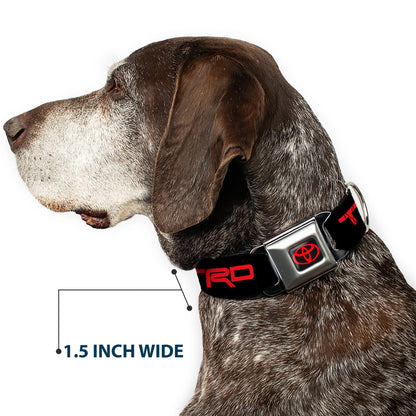 Toyota Logo Full Color Black/Red Seatbelt Buckle Collar - Toyota Racing Development TRD Logo Black/Red