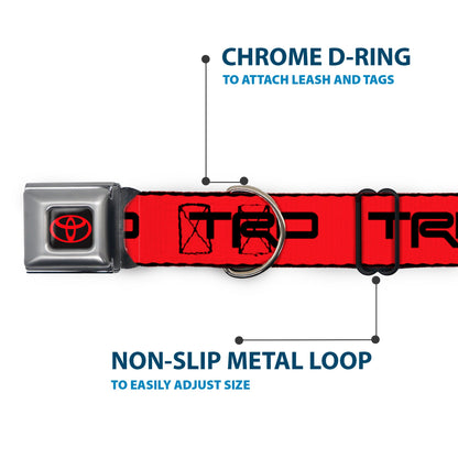 Toyota Logo Full Color Black/Red Seatbelt Buckle Collar - Toyota Racing Development TRD Logo Red/Black