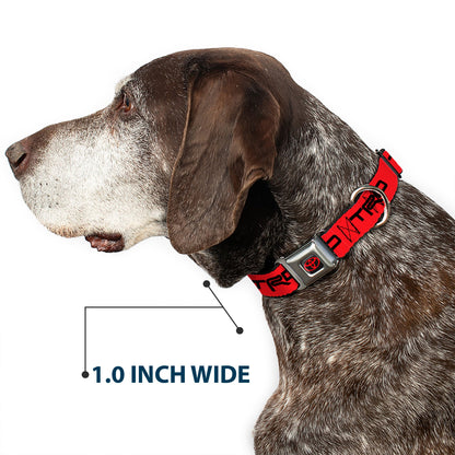 Toyota Logo Full Color Black/Red Seatbelt Buckle Collar - Toyota Racing Development TRD Logo Red/Black