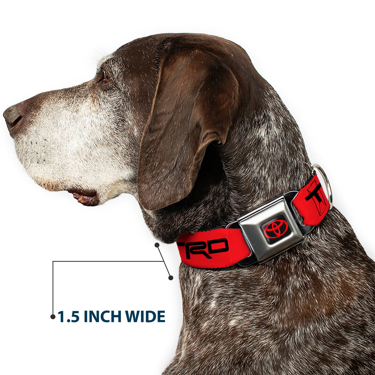 Toyota Logo Full Color Black/Red Seatbelt Buckle Collar - Toyota Racing Development TRD Logo Red/Black