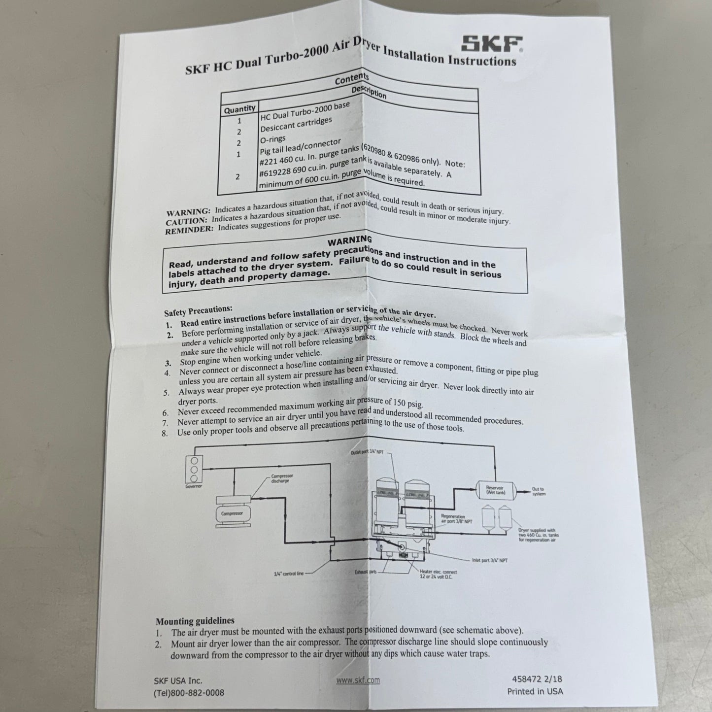 SKF Brakemaster Air Dryer Grey & Black HC Dual Turbo-2000 24V