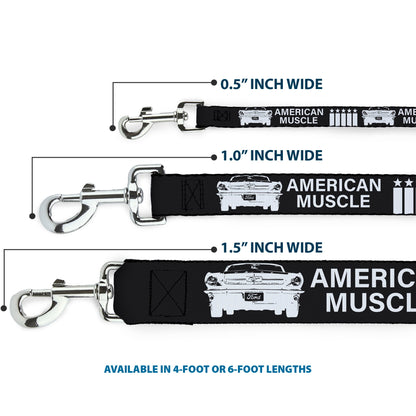 Dog Leash - Ford Mustang Grill AMERICAN MUSCLE Stars and Stripes Black/White