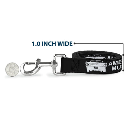 Dog Leash - Ford Mustang Grill AMERICAN MUSCLE Stars and Stripes Black/White