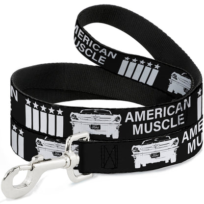 Dog Leash - Ford Mustang Grill AMERICAN MUSCLE Stars and Stripes Black/White