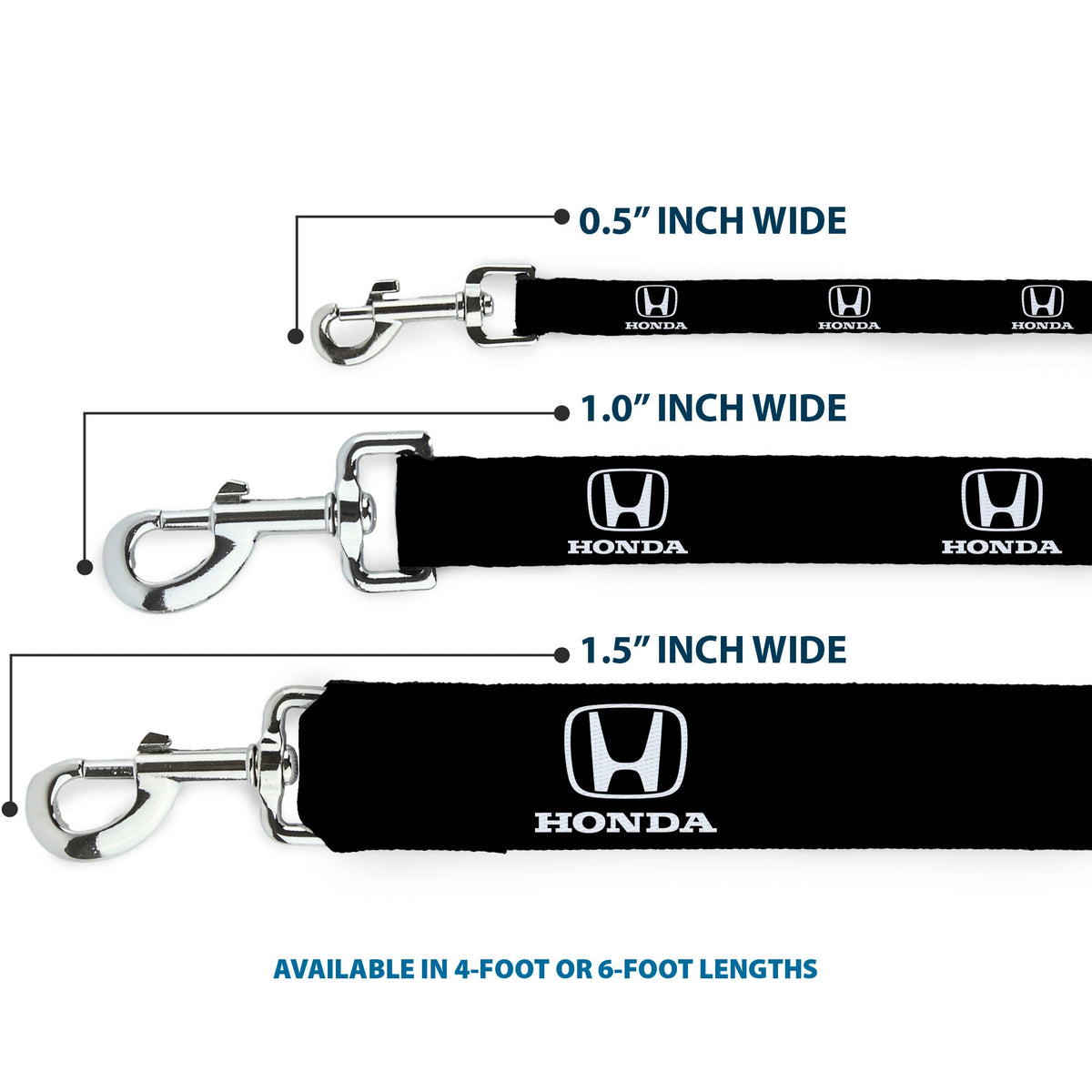 Dog Leash - Honda Logo Black/White