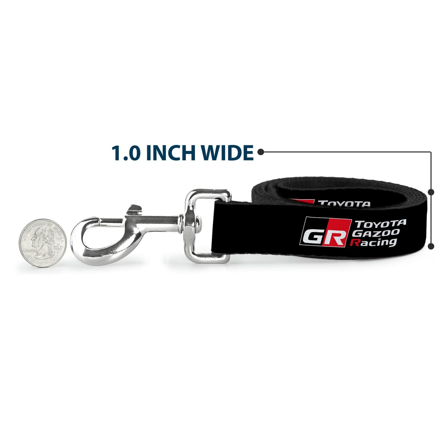 Dog Leash - TOYOTA GAZOO RACING GR NORTH AMERICA Logo and Text Black/White/Red